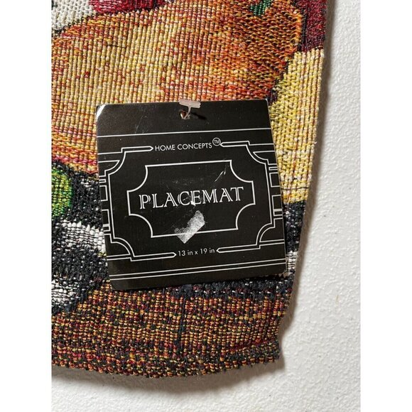 New 4 Tapestry Kitchen Placemats 13"x19", Wine & Grapes,1 Bottle,1 Glass & Corks - Picture 3 of 4